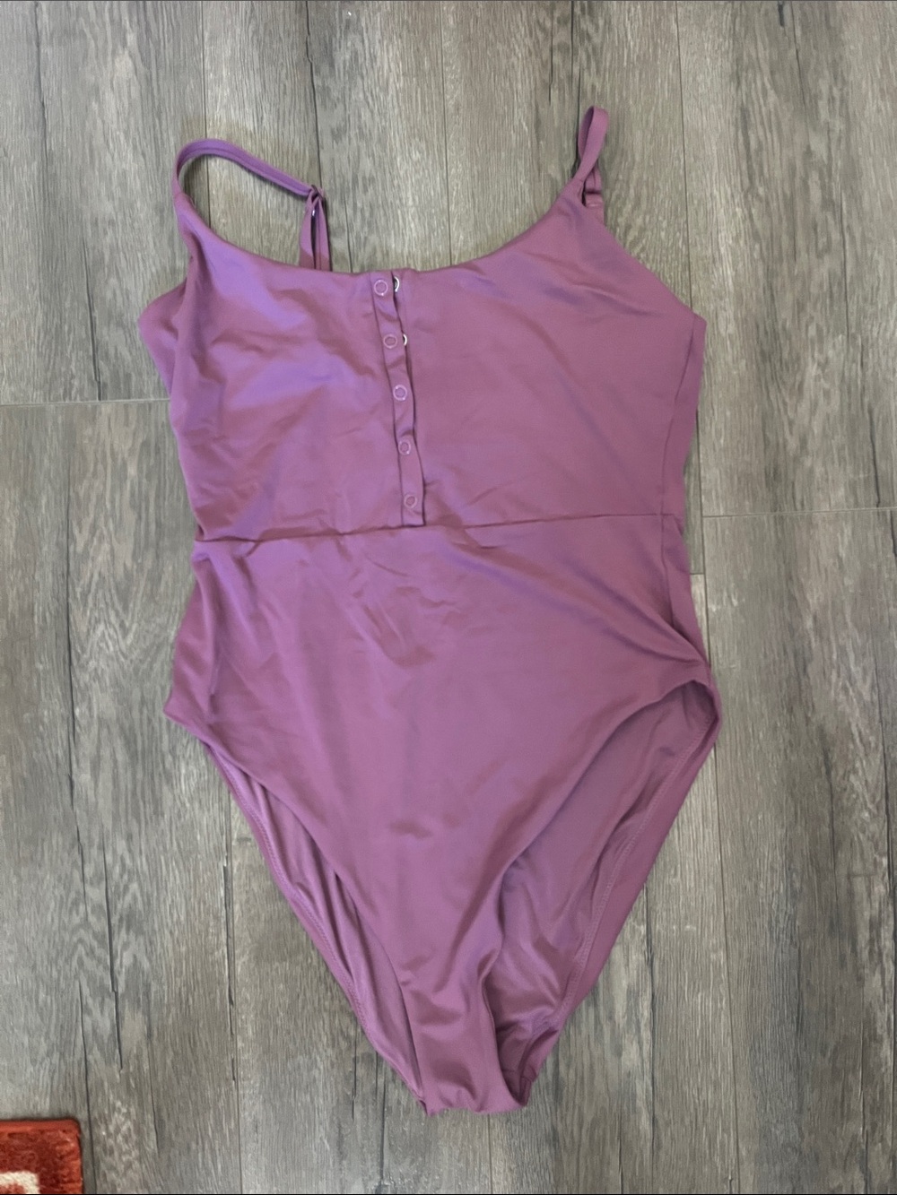 Andie Mauve Pink One-Piece Swimsuit with Front Buttons
